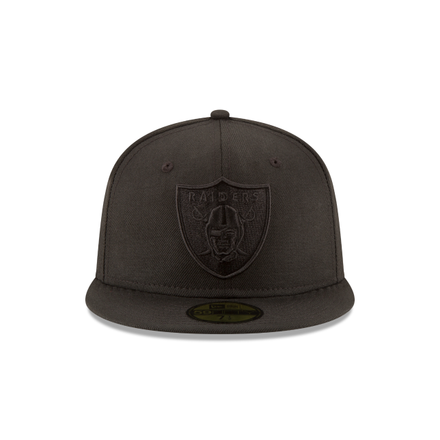 Las Vegas Raiders NFL New Era Noir sur noir 59Fifty League Casquette ajustée de base pour hommes