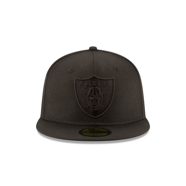 Las Vegas Raiders NFL New Era Men's Black on Black 59Fifty League Basic Fitted Hat