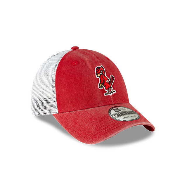 St. Louis Cardinals MLB New Era Men's Red 9Forty Cooperstown Washed Trucker Adjustable Hat