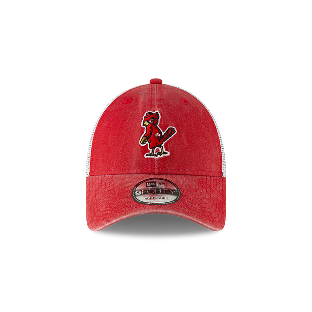St. Louis Cardinals MLB New Era Men's Red 9Forty Cooperstown Washed Trucker Adjustable Hat