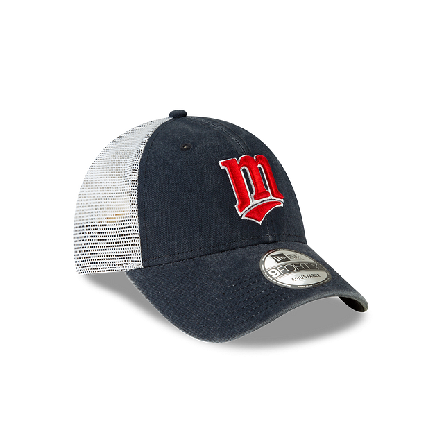 Minnesota Twins MLB New Era Men's Navy 9Forty Cooperstown Washed Trucker Adjustable Hat
