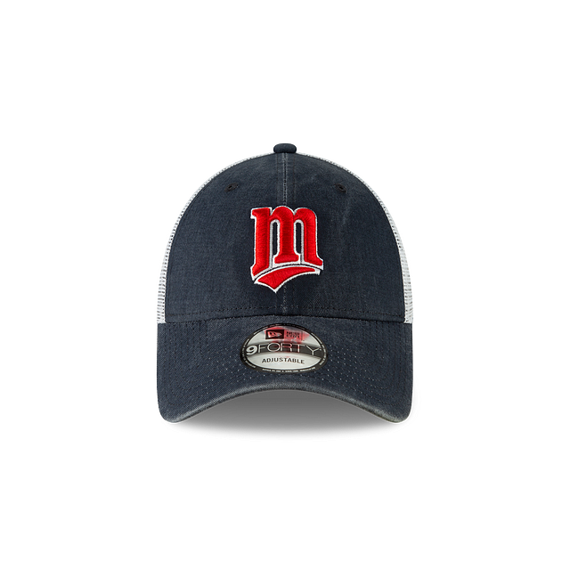 Minnesota Twins MLB New Era Men's Navy 9Forty Cooperstown Washed Trucker Adjustable Hat