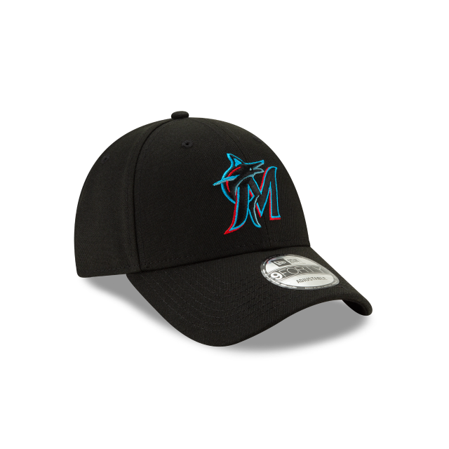 Casquette réglable noire 9Forty League Miami Marlins MLB New Era pour hommes