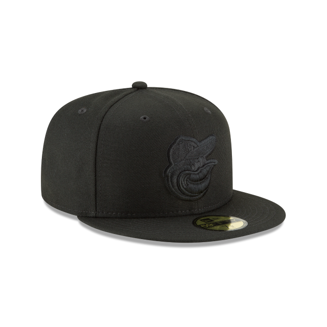 Baltimore Orioles MLB New Era Men's Black on Black 59Fifty Basic Fitted Hat