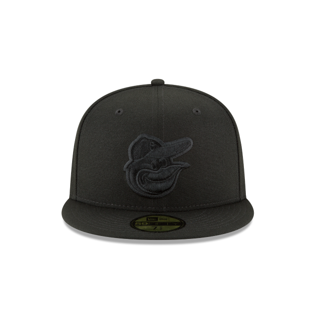 Baltimore Orioles MLB New Era Casquette ajustée de base noire sur noir 59Fifty pour hommes 