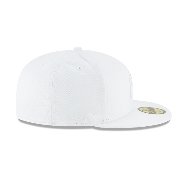 New York Yankees MLB New Era Casquette ajustée de base blanc sur blanc 59Fifty pour hommes