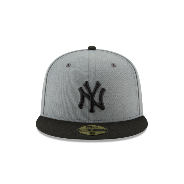 New York Yankees MLB New Era Men's Grey Black 59Fifty Basic Fitted Hat