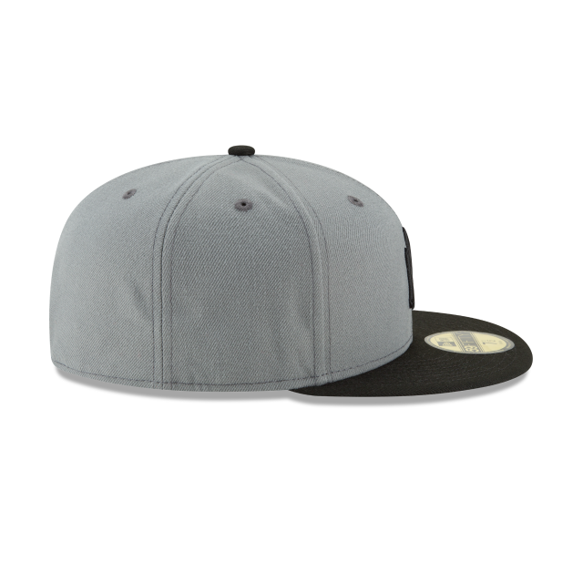 New York Yankees MLB New Era Casquette ajustée gris noir 59Fifty Basic pour hommes