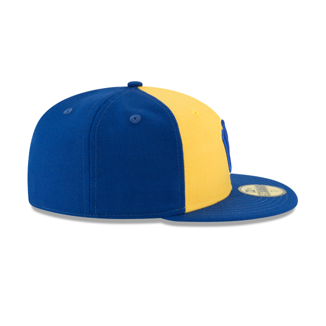 Milwaukee Brewers MLB New Era Casquette ajustée en laine Royal / Jaune 59Fifty 1978 Cooperstown pour hommes