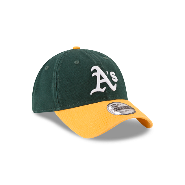 Casquette ajustable Oakland Athletics MLB New Era pour homme, verte/jaune, 9Twenty Core Classic