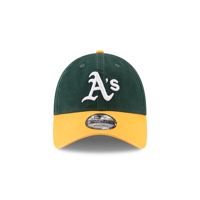 Casquette ajustable Oakland Athletics MLB New Era pour homme, verte/jaune, 9Twenty Core Classic