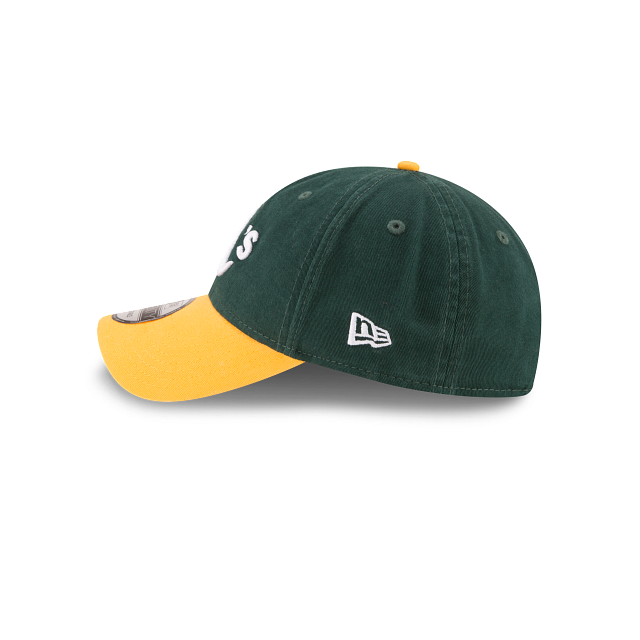 Casquette ajustable Oakland Athletics MLB New Era pour homme, verte/jaune, 9Twenty Core Classic