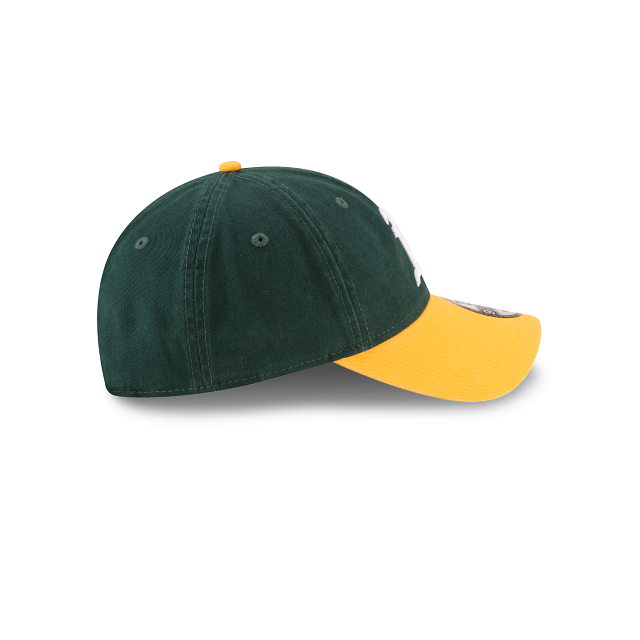 Casquette ajustable Oakland Athletics MLB New Era pour homme, verte/jaune, 9Twenty Core Classic