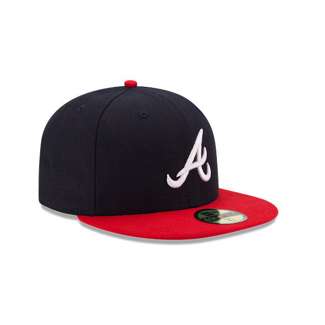 Casquette ajustée MLB New Era pour jeunes Atlanta Braves bleu marine/rouge 59Fifty Authentic Collection Home 2017