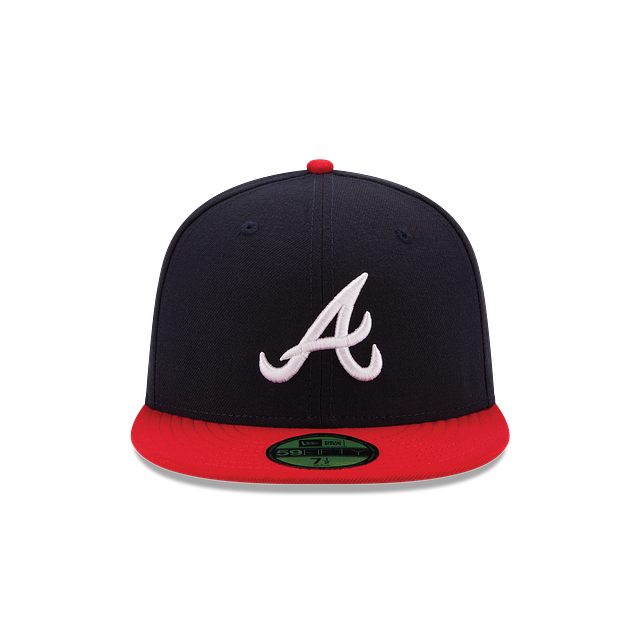 Casquette ajustée MLB New Era pour jeunes Atlanta Braves bleu marine/rouge 59Fifty Authentic Collection Home 2017