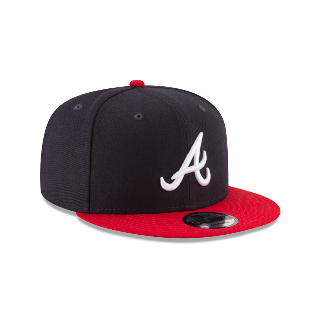 Casquette Snapback basique 9Fifty bleu marine/rouge pour homme de la MLB Atlanta Braves de New Era