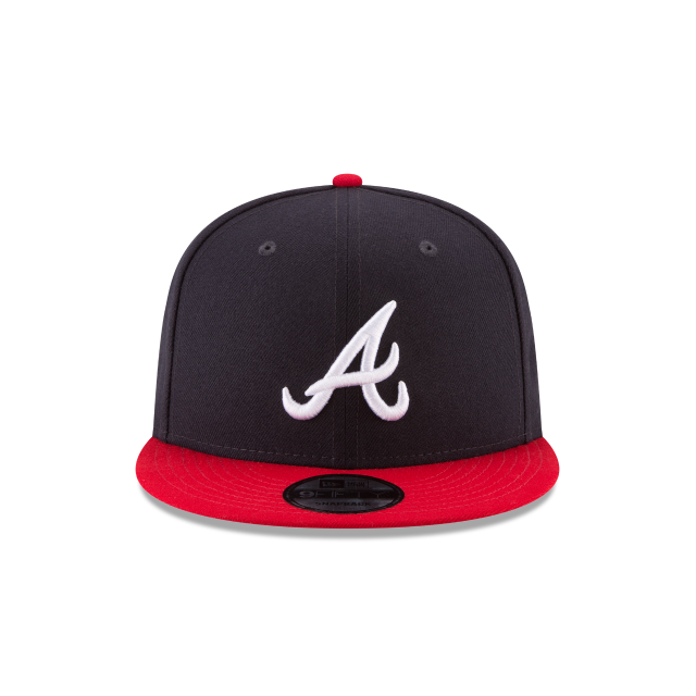 Casquette Snapback basique 9Fifty bleu marine/rouge pour homme de la MLB Atlanta Braves de New Era