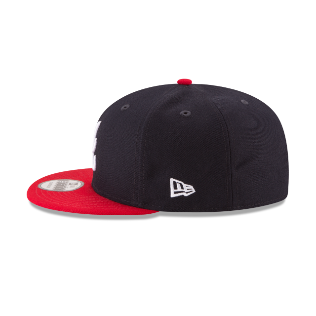 Casquette Snapback basique 9Fifty bleu marine/rouge pour homme de la MLB Atlanta Braves de New Era