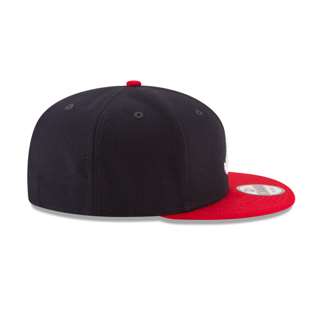 Casquette Snapback basique 9Fifty bleu marine/rouge pour homme de la MLB Atlanta Braves de New Era