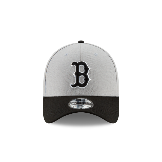 Boston Red Sox MLB New Era Men's Gray Black 39Thirty Team Classic Stretch Fit Hat