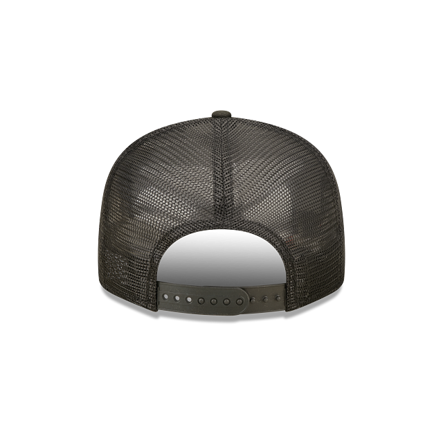 Casquette à visière snapback 9Fifty Trucker noire sur noire pour homme des BC Lions de la LCF de New Era