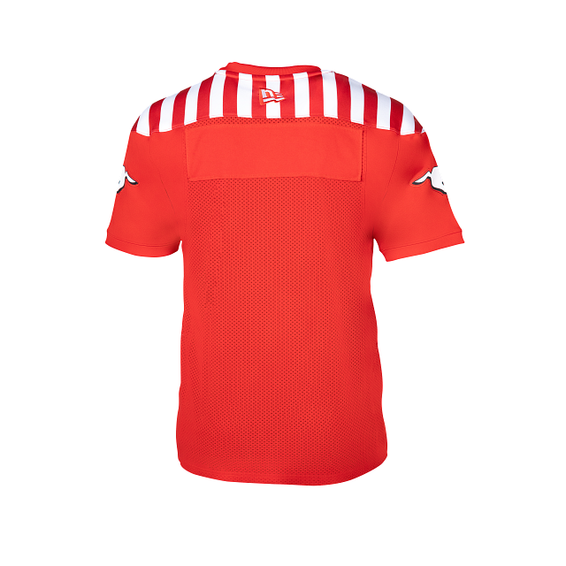 Maillot réplique à domicile 2023 rouge des Stampeders de Calgary CFL New Era pour homme