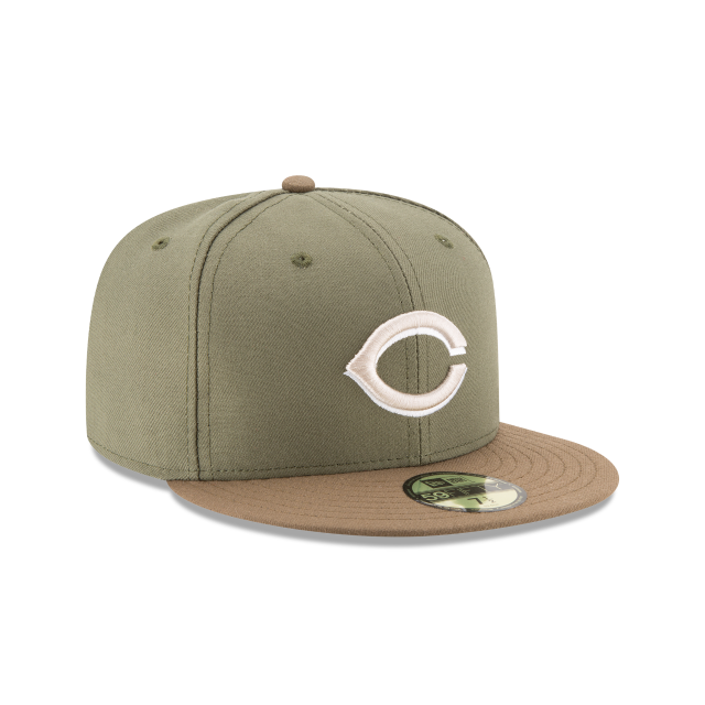 Cincinnati Reds MLB New Era Men's Olive 59Fifty Authentic Collection Alternate 2 Fitted Hat