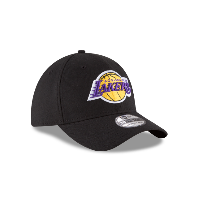 Los Angeles Lakers NBA New Era Men's Black 39Thirty Team Classic Stretch Fit Hat