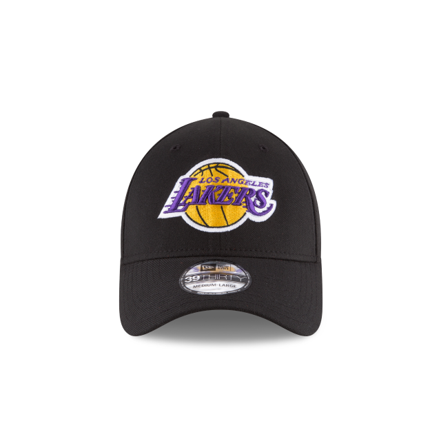 Los Angeles Lakers NBA New Era Men's Black 39Thirty Team Classic Stretch Fit Hat