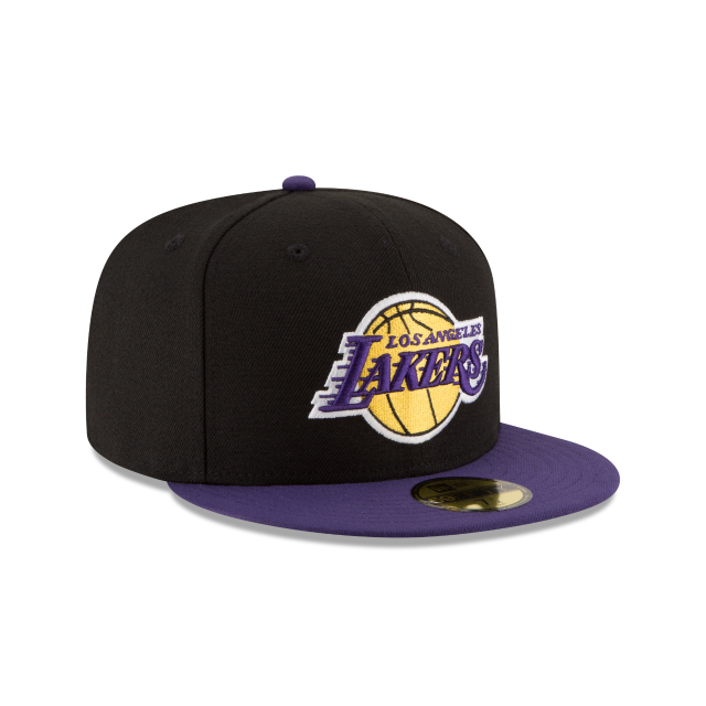 Casquette ajustée bicolore 59Fifty noire/violette pour homme NBA New Era des Los Angeles Lakers