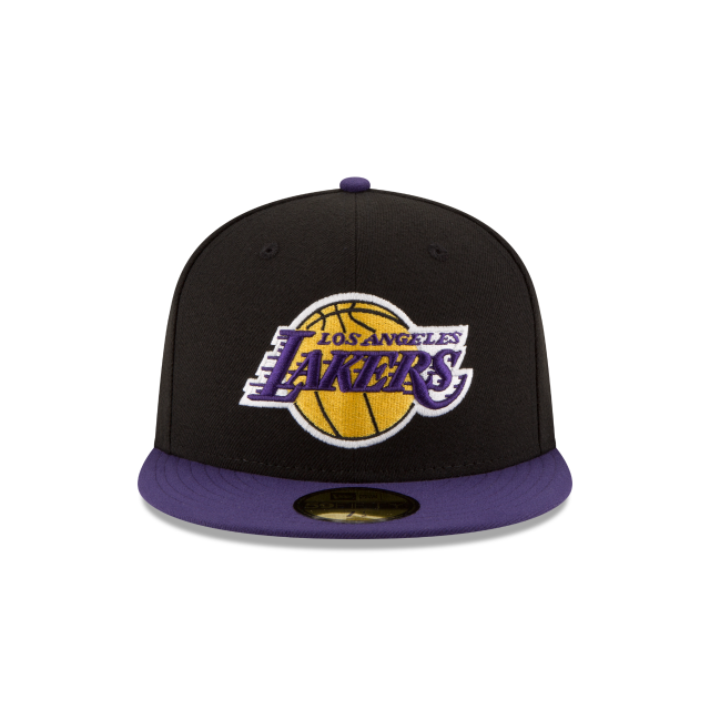 Casquette ajustée bicolore 59Fifty noire/violette pour homme NBA New Era des Los Angeles Lakers