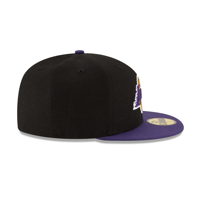 Casquette ajustée bicolore 59Fifty noire/violette pour homme NBA New Era des Los Angeles Lakers