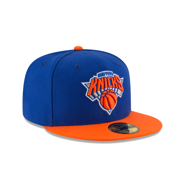 Casquette ajustée bicolore 59Fifty pour homme NBA New Era New York Knicks bleu royal/orange