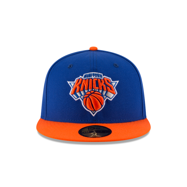 Casquette ajustée bicolore 59Fifty pour homme NBA New Era New York Knicks bleu royal/orange