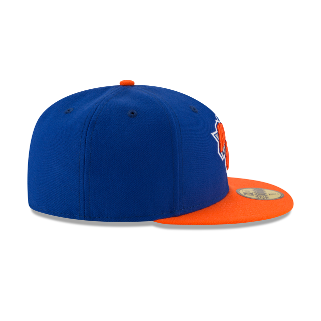 Casquette ajustée bicolore 59Fifty pour homme NBA New Era New York Knicks bleu royal/orange