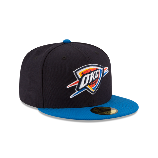 Casquette ajustée bicolore 59Fifty noire/bleue pour homme NBA New Era Oklahoma City Thunder