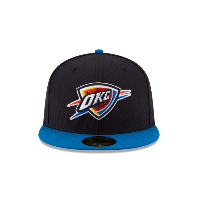 Casquette ajustée bicolore 59Fifty noire/bleue pour homme NBA New Era Oklahoma City Thunder