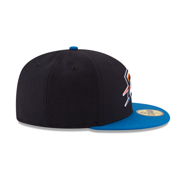 Casquette ajustée bicolore 59Fifty noire/bleue pour homme NBA New Era Oklahoma City Thunder