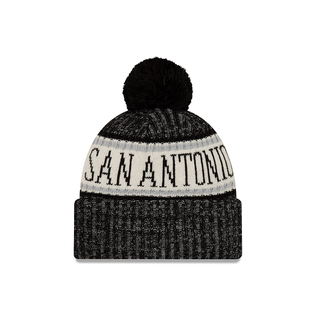 Bonnet en tricot noir à pompon pour homme San Antonio Spurs NBA New Era