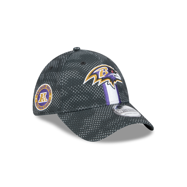 Casquette extensible noire 39Thirty 2024 Sideline pour homme des Baltimore Ravens NFL New Era