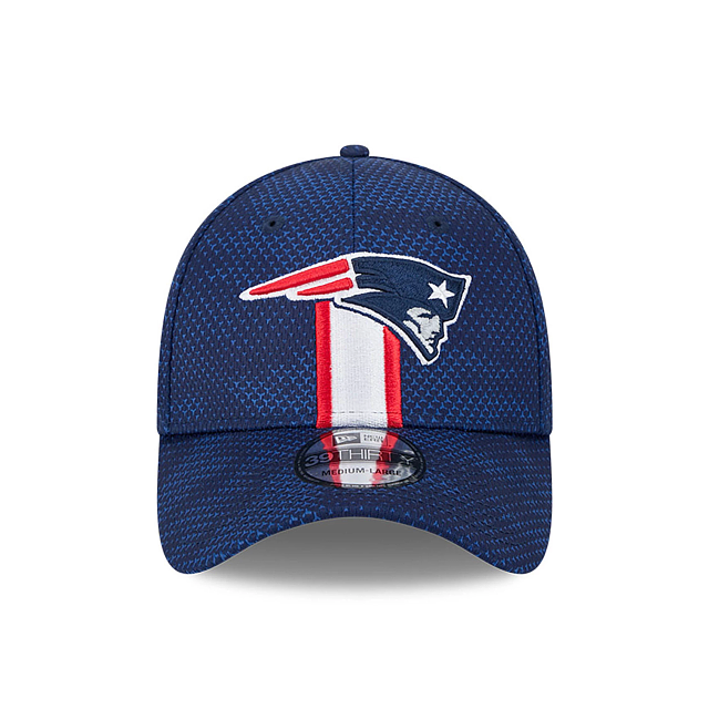 New England Patriots NFL New Era Men's Navy 39Thirty 2024 Sideline Stretch Fit Hat