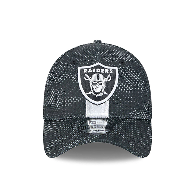 Las Vegas Raiders NFL New Era Men's Black 39Thirty 2024 Sideline Stretch Fit Hat