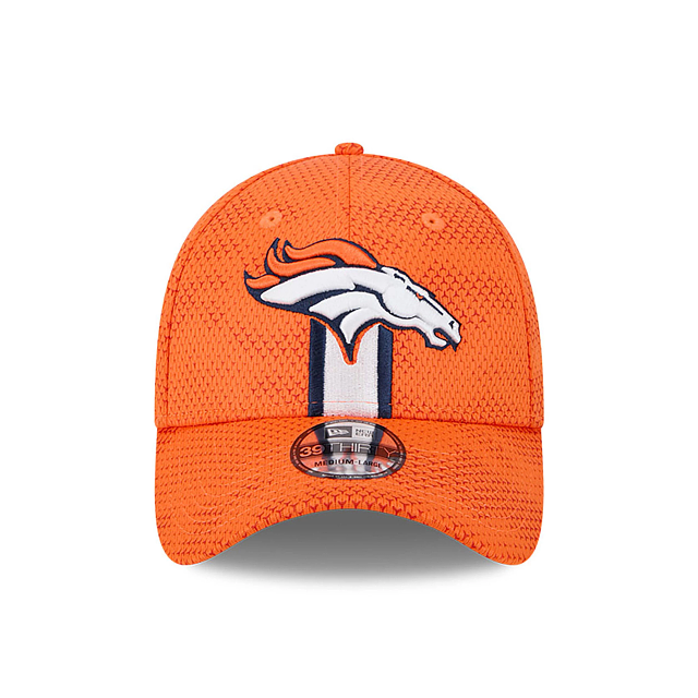 Denver Broncos NFL New Era Men's Orange 39Thirty 2024 Sideline Stretch Fit Hat