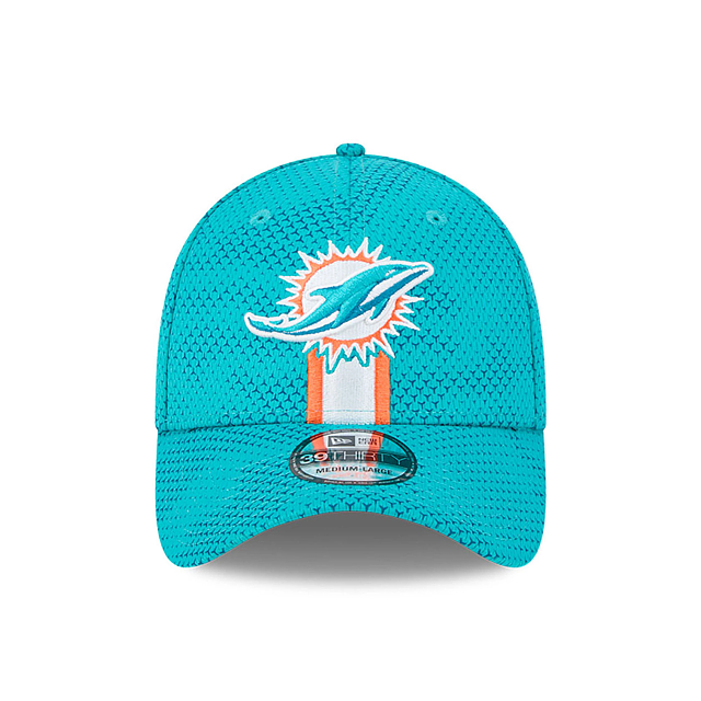 Casquette extensible pour homme Miami Dolphins NFL New Era 39Thirty 2024 Sideline Teal pour homme