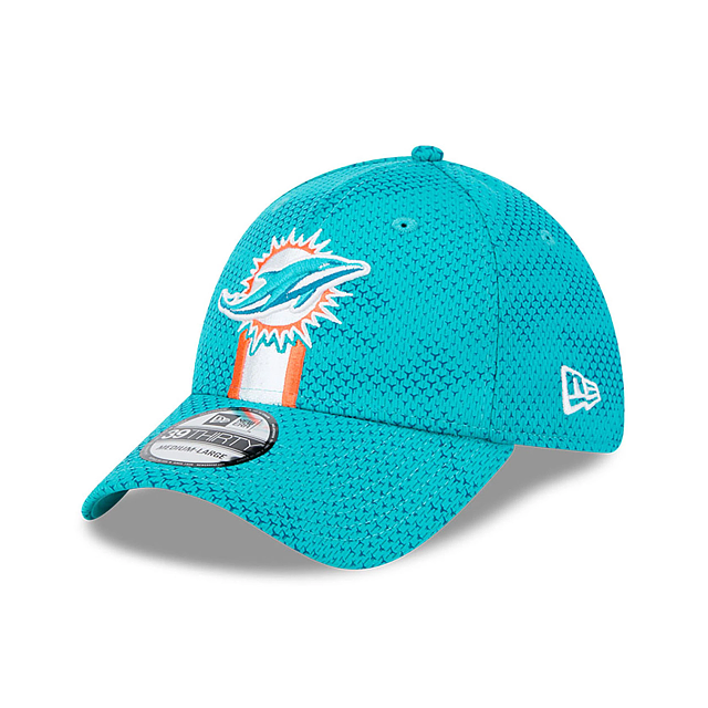 Casquette extensible pour homme Miami Dolphins NFL New Era 39Thirty 2024 Sideline Teal pour homme