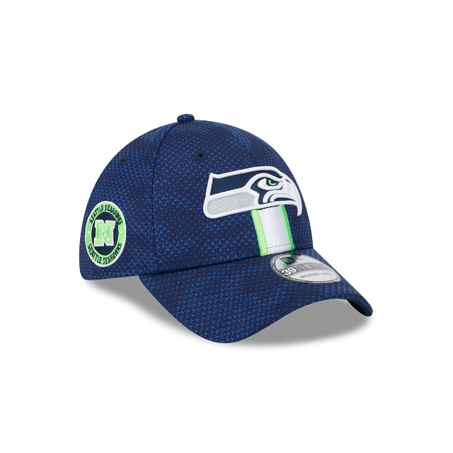 Seattle Seahawks NFL New Era Men's Navy 39Thirty 2024 Sideline Stretch Fit Hat