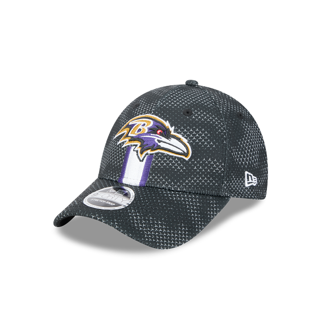 Casquette à pression extensible Sideline 9Forty 2024 noire pour homme des Baltimore Ravens NFL New Era