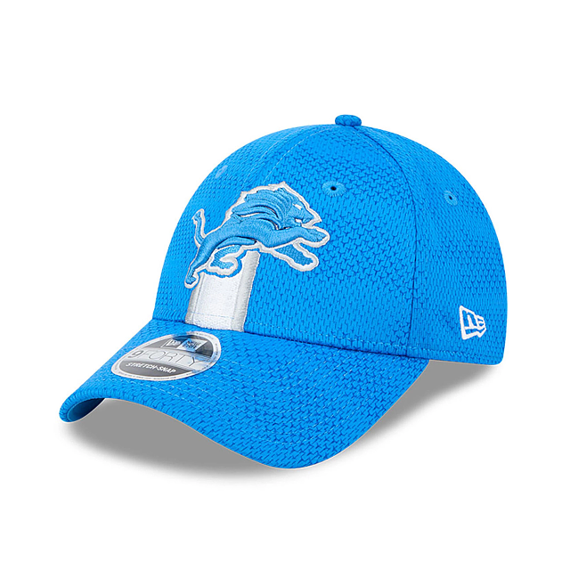 Detroit Lions NFL New Era Men's Blue 9Forty 2024 Sideline Stretch Snapback Hat