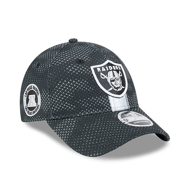 Casquette à pression extensible 9Forty 2024 Sideline pour homme des Raiders de Las Vegas NFL New Era noire