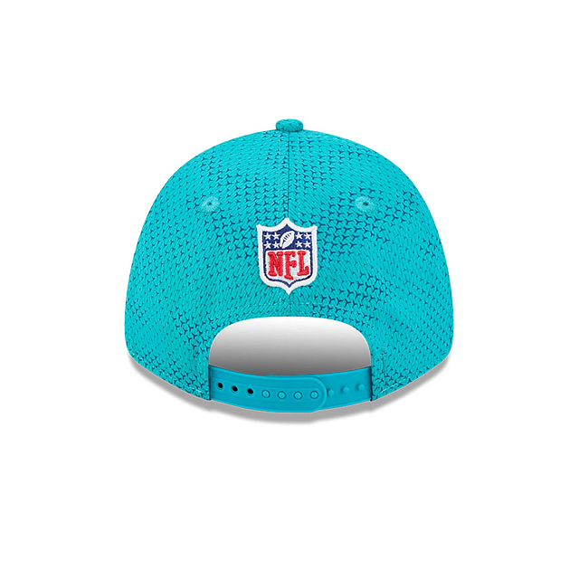 Casquette à pression extensible 9Forty 2024 Sideline pour homme des Dolphins de Miami NFL New Era bleu sarcelle